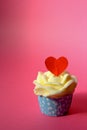 Cupcakes with red butter cream