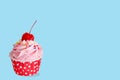 Cupcakes in red cup with buttercream Royalty Free Stock Photo