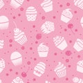 vector cupcakes seamless pattern