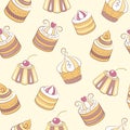 Cupcakes seamless pattern