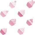 Cupcakes seamless pattern