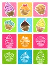 Cupcakes set icons Royalty Free Stock Photo