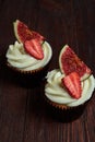 Cupcakes with strawberry and figs