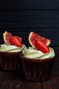 Cupcakes with strawberry and figs