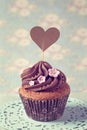 Cupcakes with sweet flowers Royalty Free Stock Photo