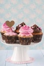 Cupcakes with sweet rose flowers Royalty Free Stock Photo