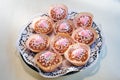 Cupcakes tray on the table Royalty Free Stock Photo