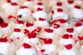 Cupcakes. White with red flowers