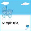 Cupe blue baby boy pram