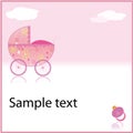 Cupe pink baby girl pram Royalty Free Stock Photo