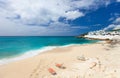 Cupecoy beach on St Martin Caribbean