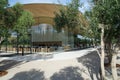 CUPERTINO, CALIFORNIA, UNITED STATES - NOV 26th, 2018: Exterior view of the new and modern Apple Park visitor center