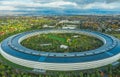 Cupertino, California, USA - November 12, 2018, aerial view of the city of Cupertino, Apple's headquarters in the form