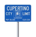 Cupertino City Limit road sign Royalty Free Stock Photo