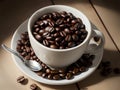 A Cupful of Roasted Coffee Beans