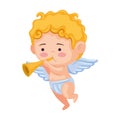 cupid angel playing trumpet Royalty Free Stock Photo