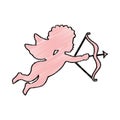 Cupid angel silhouette icon Royalty Free Stock Photo