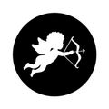 Cupid angel silhouette icon Royalty Free Stock Photo