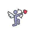 Cupid with arrow filled outline icon Royalty Free Stock Photo