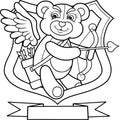 Cupid bear is looking for a target for their arrows Royalty Free Stock Photo