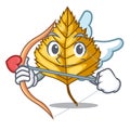 Cupid birch leaf in the mascot shape Royalty Free Stock Photo