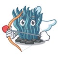 Cupid blue seaweed in the shape mascot