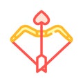 Cupid bow arrow color icon vector illustration