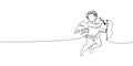 Cupid with bow and arrow continuous line drawing. One line art of love, relationship, lovers, wings, fly, feelings Royalty Free Stock Photo