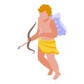 Cupid bow icon isometric vector. Love heart Royalty Free Stock Photo
