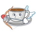 Cupid coffee character cartoon style