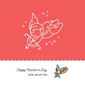 Cupid colorful line art icons, Love symbol. Wedding and Valentines day icon, Vector illustration Royalty Free Stock Photo