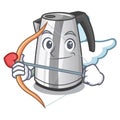 Cupid electric stainless steel kettle on character Royalty Free Stock Photo