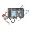 Cupid fax machine isolated in the mascot Royalty Free Stock Photo