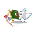 Cupid flag algeria cartoon isolated the mascot