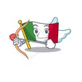 Cupid flag italy with the character shape