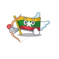 Cupid flag myanmar isolated in the mascot