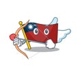 Cupid flag taiwan character shape with mascot