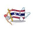 Cupid flag thailand cartoon on shaped mascot