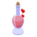 Cupid flask icon isometric vector. Love heart Royalty Free Stock Photo