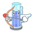 Cupid graduated cylinder with on mascot liquid
