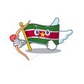 Cupid happy flag suriname with the cartoon