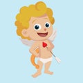 Cupid holding a bow.Vector and illustration.