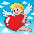 Cupid holding stylized heart image 2