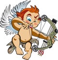 Cupid hunting with compound bow Royalty Free Stock Photo