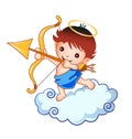 Cupid kid on a cloud Royalty Free Stock Photo