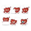 Cupid love arrow cartoon character bring information board