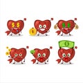 Cupid love arrow cartoon character with cute emoticon bring money