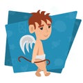 Cupid mascot walk around with his bow Royalty Free Stock Photo