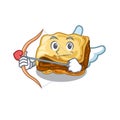 Cupid moussaka with in the mascot shape Royalty Free Stock Photo