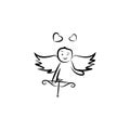 cupid with onions sketch illustration. Element of wedding icon for mobile concept and web apps. Sketch style cupid with onions ico